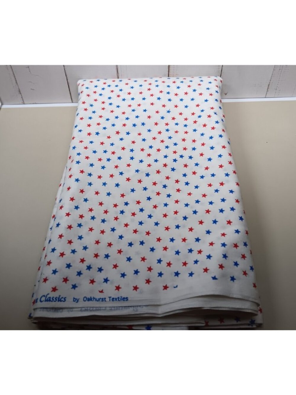 Patriotic Cotton Sewing Fabric Petite Red White Blue Stars  2 yds x 45" USA - Picture 2 of 6